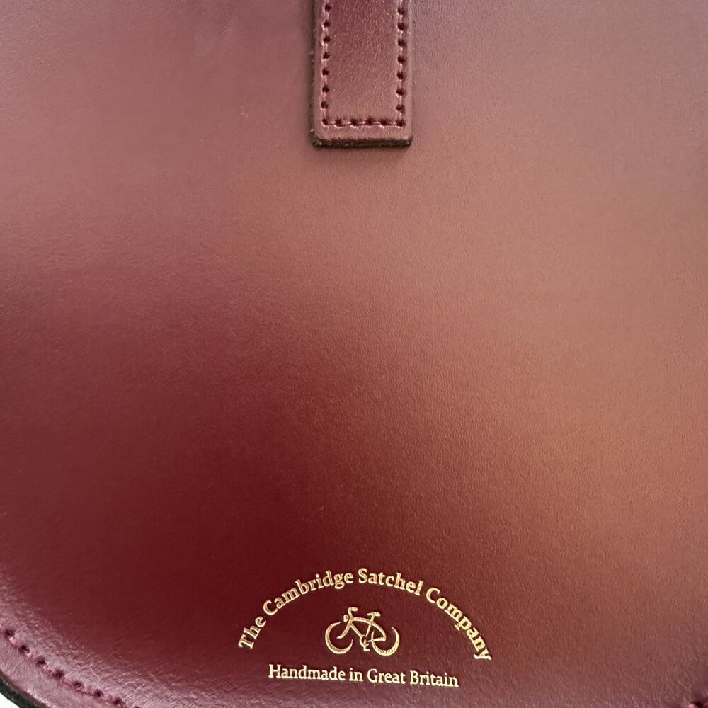 Cambridge Satchel Company Burgundy Leather Crossbody Saddlebag Bag - Picture 3 of 7